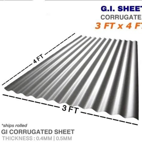 standard size gi sheet dimension